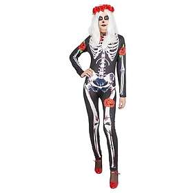 Rubie's S8899 Catrina Skelita Rosas Kostym Jumpsuit