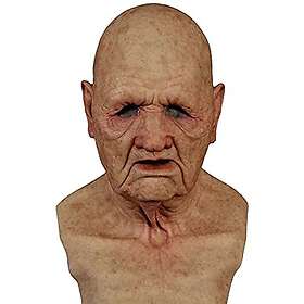 Oellinx Halloween Old Man Mask Realistic Human Face Mask Scary Latex Mask Hallow