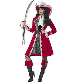Smiffys 45533L Lady Captain Kostym Klänning Jacka Halsband Stövelöverdrag
