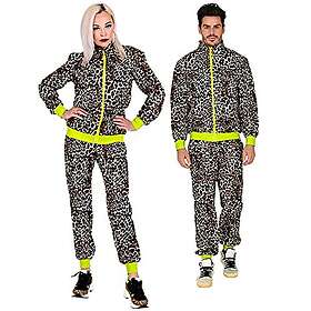 W WIDMANN MILANO 97203 80-tals träningsoverall kostym leopard jacka och byxor