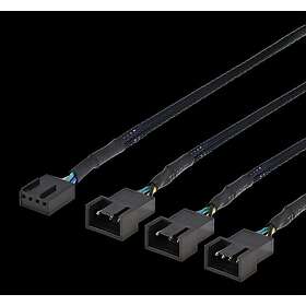 Deltaco splitter för PWM-fläktar, 4-pin till 3x4-pin 