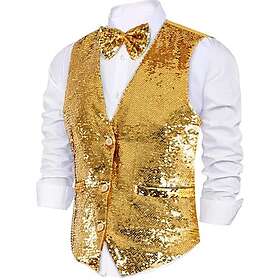 Dress Up America 1249-S Paljettväst Med Fluga Herr Kostym