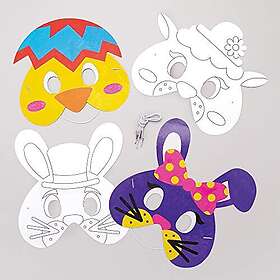 Baker Ross AT455 Easter Masks for Painting, Pack of 8