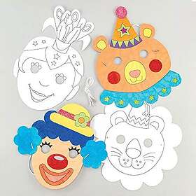 Baker Ross AW483 Circus Mask for Painting (8 Pieces)