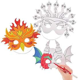 Baker Ross FN079 Masker med färg för mytiska varelser - 10-pack