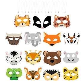 MEMOFYND mfpaiduidongwumianju 15 stycken djurmasker för barn festtillbehör