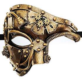 Ubauta PK-BL-GD Steampunk Cyborg Venetian Mask