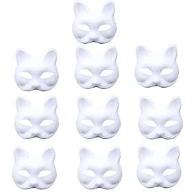 YANJIY Halloween Kattmask Vit Cosplay Mask