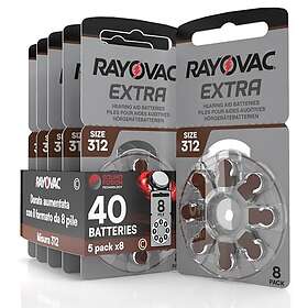 Rayovac Extra Storlek 312 Hörapparat Batteri 40 Pcs