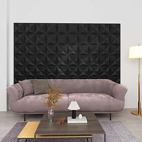vidaXL 3D Väggpanel 50x50cm Svart