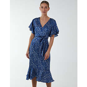 Blue Vanilla Wrap Ruffle Tiered Midi Dress
