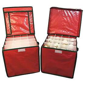 Gardelle Christmas Bauble Decorations Storage Box Set of Two Red