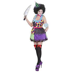 Widmann 02321 Horror Clown Costume Dress with Bow Tie and Mini Hat Adult