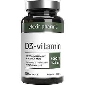 Elexir Pharma D3-Vitamin 5000IE 120 Kapslar