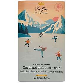 Dolfin Chocolaterie Vintermotiv Ljus Choklad med Salt Smörkola 70g