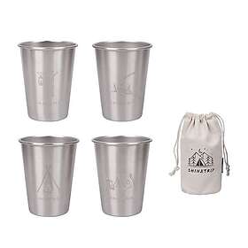 SHINETRIP Campingmugg Rostfritt Stål 350ml Set