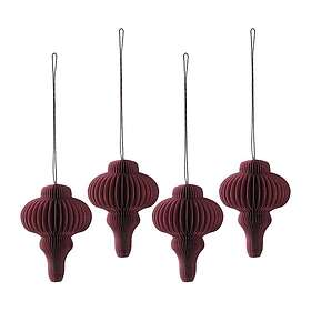 Scandi Living Spira joulukuusenpallot 4 kpl (Red)