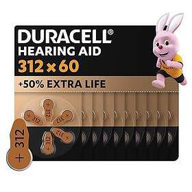 Duracell Hearing Aid Batteries Size 312 (60 Pack)
