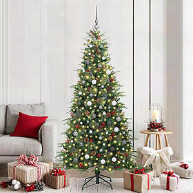 vidaXL Arbre de Noël Artificiel à Charnières Vert 210cm 300 LEDs