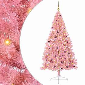 vidaXL Konstgjord Gran Rosa 240cm 300 LEDs