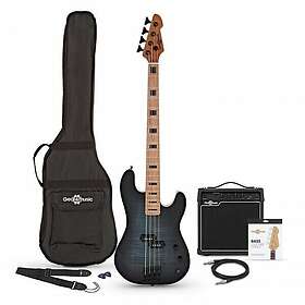 Gear4music LA Select Bass Guitar + Amp Pack Denim Burst