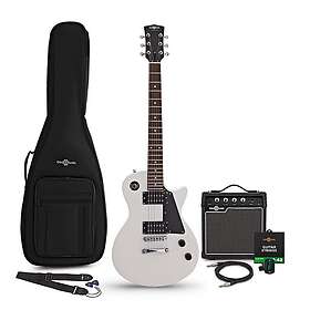 Gear4music New Jersey Electric Guitar White 10W Guitar Amp & Accessory Pack