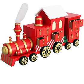 SPIELWERK Christmas Train Express Calendrier de l'Avent en Bois Réutilisable