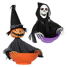 Outsunny 84J-093V00BK Animert Halloween Skjelett Godteriskål