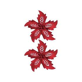 Titanum Julstjärna Blomma Flock Dekoration på Tråd 2-pack