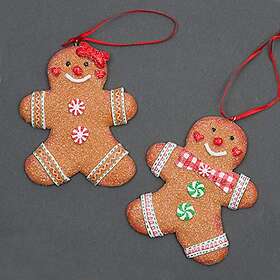 SHATCHI Pepparkakspar julgransprydnader 10cm 2-pack