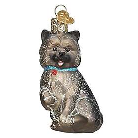Old Cairn Terrier Glass Blown Ornament for Christmas Tree