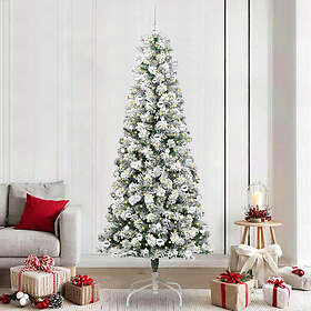 vidaXL Arbre artificiel à charnières Vert et blanc 240cm 300 LEDs
