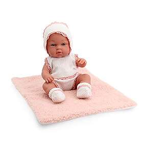 Tachan Baby Docka 30cm Vit och Rosa Stickad Outfit med Filt 788T00623