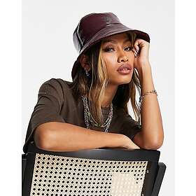 TOPSHOP Vinröd Vinyl Bound Hatt