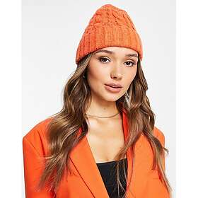 French Connection Orange kabelstickad mössa