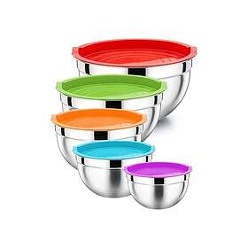 Herzberg HG-04074 Skålset 5 delar Rostfritt stål