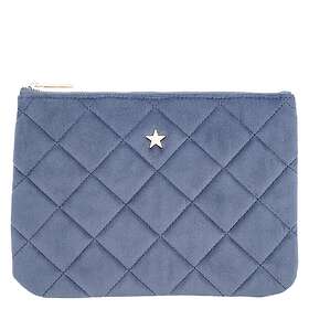 Dark Velvet Quilted Small Pouch Grisalle Blue