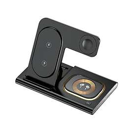 Vortex A80AB 4-i-1 magnetisk hopfällbar trådlös laddningsstation med LED-nattlampa