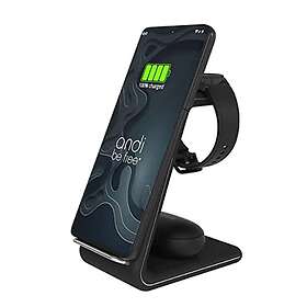 Andie Blue Station de recharge sans fil 3-en-1 23W Noir