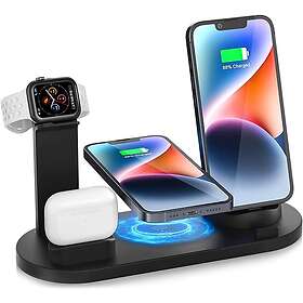 XiaoMuTongABC 4-i-1 Trådlös Laddningsstation Svart