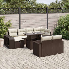 vidaXL Loungegrupp 11 delar brun konstrotting 3276509