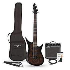 Gear4music Harlem 6 Guitare Électrique + Pack Ampli 15W Trans Black