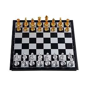 24 Kultaiset Nappulat Shakki Set 32x32cm