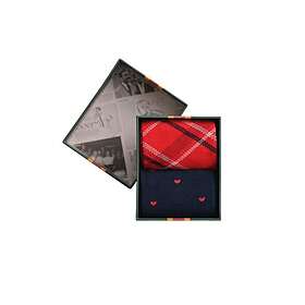 Gant Tvåpack rutiga och hjärtmönstrade strumpor presentförpackning (Dam)