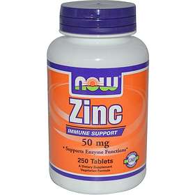 Now Foods Zinc 50mg 250 Tabletter