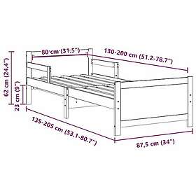 vidaXL Extendable Bed Frame 877211 80x200cm
