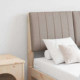 vidaXL Klädd sänggavel Taupe 120cm Massiv furu