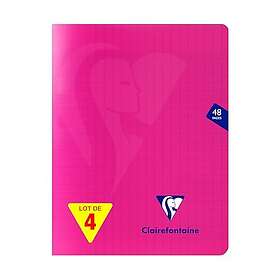 Clairefontaine Mimesys häftade anteckningsböcker 17 x 22 cm Linjerat 4-pack