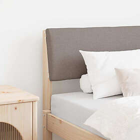 vidaXL Klädd sänggavel Taupe 80 cm Massiv furu