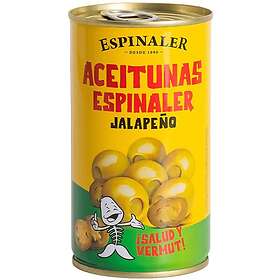 Espinaler Gröna Oliver Kärnfria med Jalapeños 350g